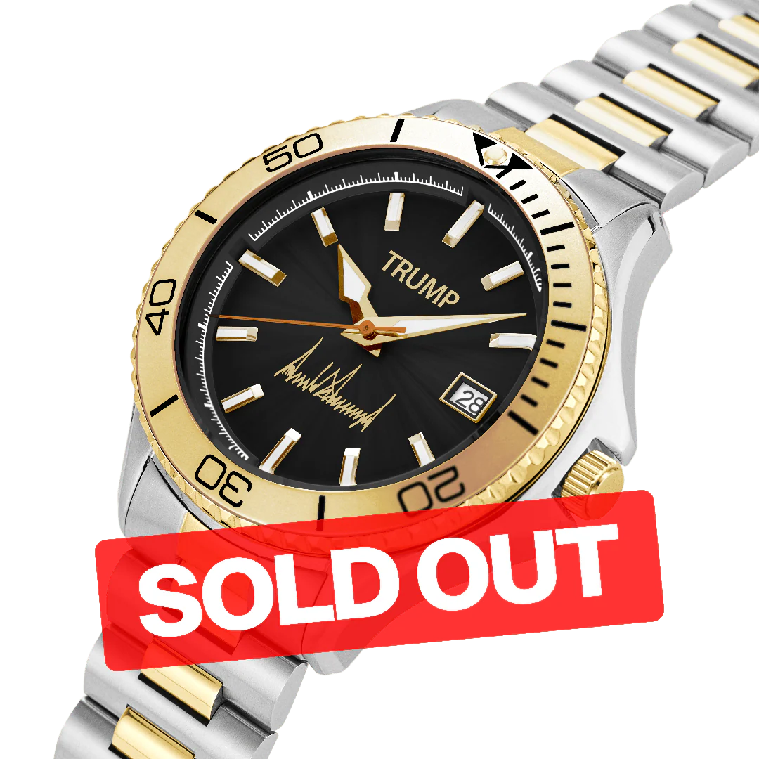 Trump Presidential Mogul - Two Tone Gold Black Dial
